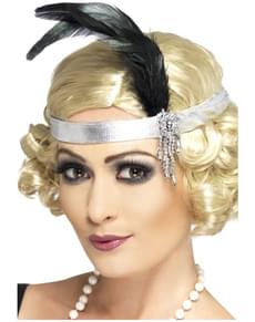 Fita para o cabelo de Charleston prateada