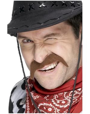 Bigode de cowboy castanho