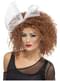 80s Style Brown Wig with Bow