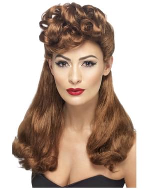 40-es évek Vintage Auburn Wig