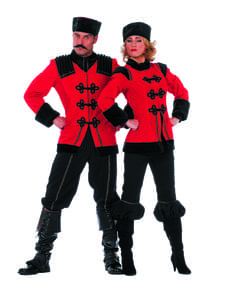 Deluxe red cossack costume for men