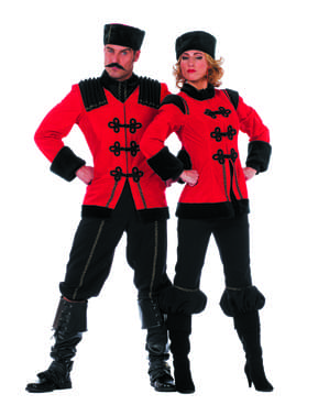 Deluxe red cossack costume for men