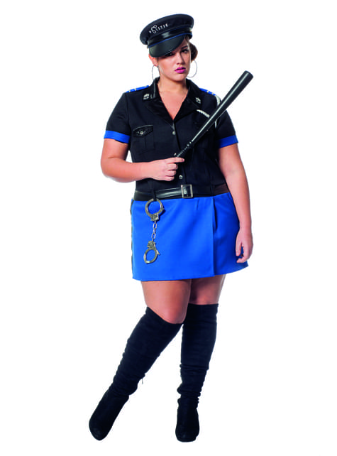 Fato de polícia em preto para mulher