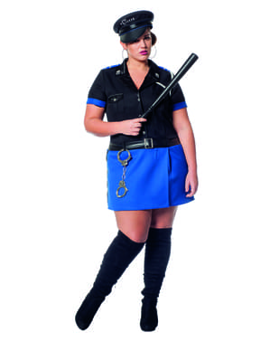 Polizistin Kostüm schwarz für Damen