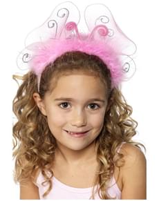 Diadema com borboleta cor-de-rosa infantil