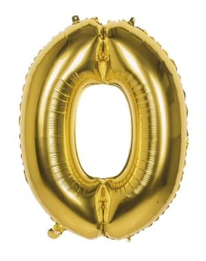 Balão número 0 dourado 86 cm