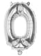 Globo número 0 plateado 36 cm