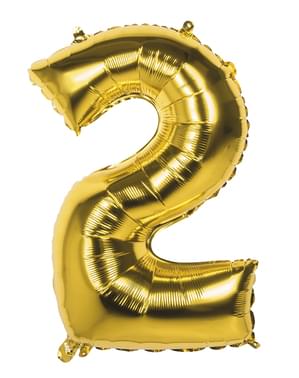 Number 2 arany ballon 86cm