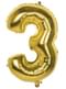 Luftballon mit Nummer 3 gold 86cm