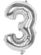 Number 3 silver balloon 86cm
