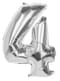 Ballon chiffre 4 argenté 86 cm