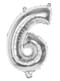 Globo número 6 plateado 36 cm