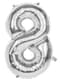 Numero 8 hopeinen ilmapallo 86cm