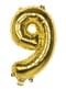 Globo número 9 dorado 36 cm