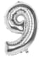 Number 9 silver balloon 86cm