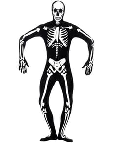 Costume scheletro che brilla al buio seconda pelle