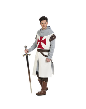Medieval templar knight costume for men