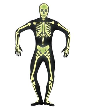 Costume scheletro che brilla al buio seconda pelle