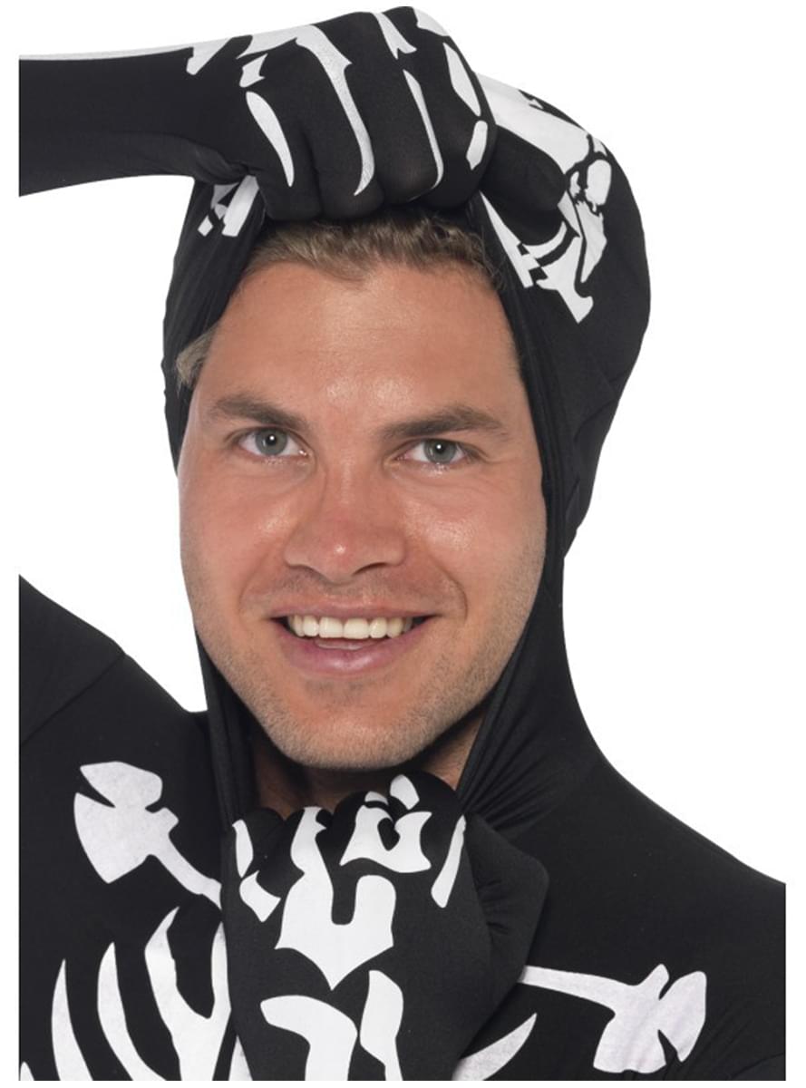 Ganzkörperanzug Skelett mit Leuteffekt