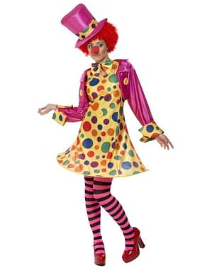 Déguisement de femme clown multicolore