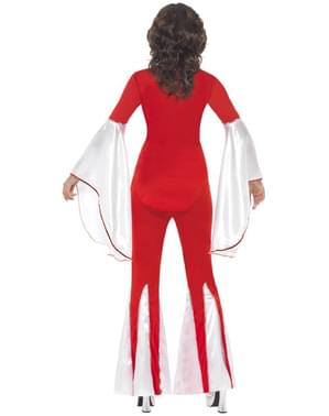 Super Trouper Abba Kostüm rot für Damen