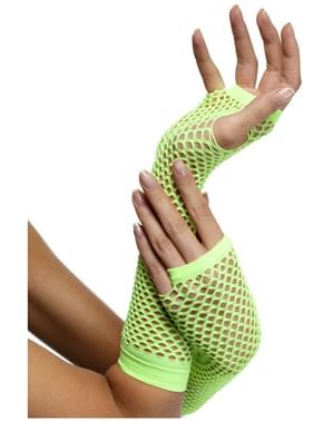 Neon zöld Fishnet Gloves