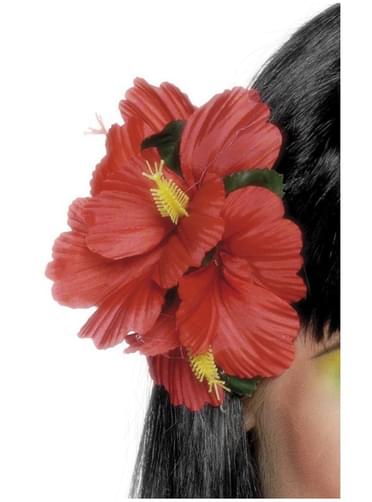 Fermaglio per capelli con fiore hawaiano rosso