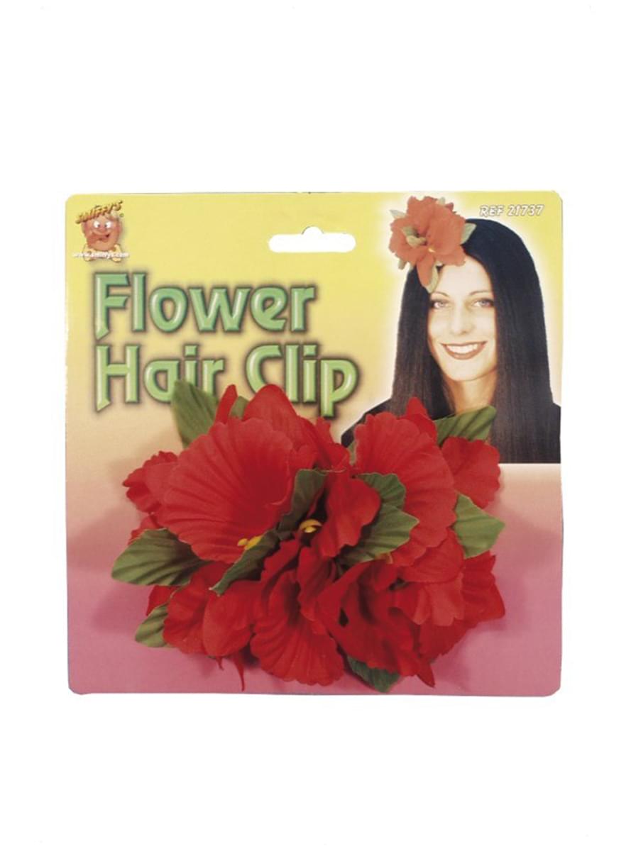 Red Hawaiian Flower Hairclip