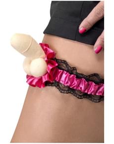 Liga com pênis de felpo