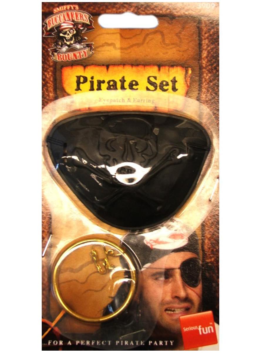 Costume De Pirate – Lot De 5 Accessoires (cache-œil, Bandana, écharpe, Boucles D'oreilles, Collier) – Pour Homme Et Femme – Fête, Cosplay, Halloween
