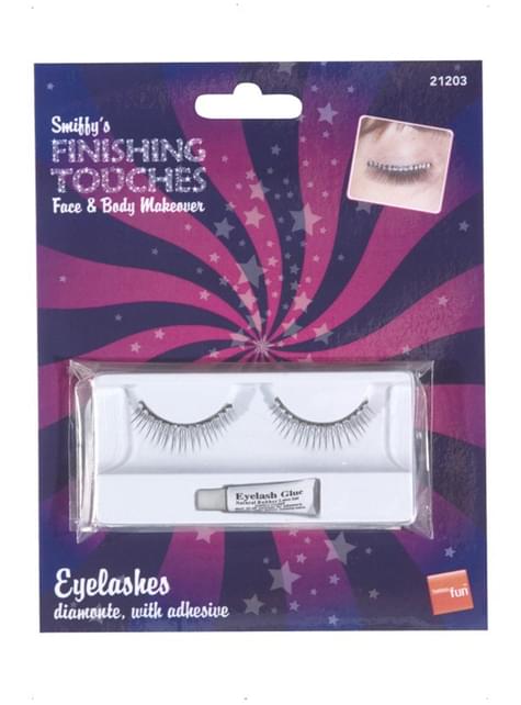 Umělé řasy černé s kamínky