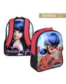 Mochila escolar reversível reversível Marinette e Ladybug - As Aventuras de Ladybug