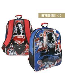 Mochila escolar reversível Batman vs Super-Homem
