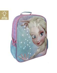 Mochila escolar com luzes Elsa Frozen