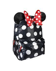 Mochila escolar Minnie Mouse vestido e laço