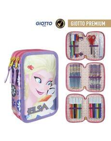 Estojo de três compartimentos Elsa Frozen