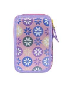 Estojo de três compartimentos Elsa Frozen