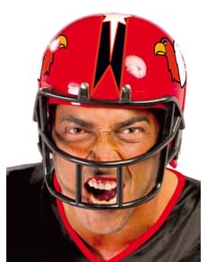 Capacete de futebol americano vermelho para adulto