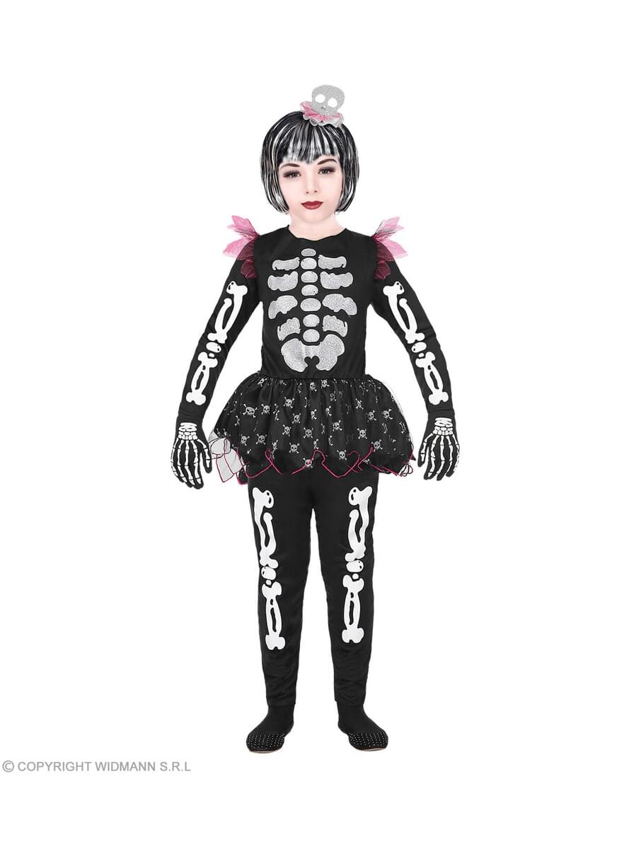 Costum de schelet jucăuș pentru fată
