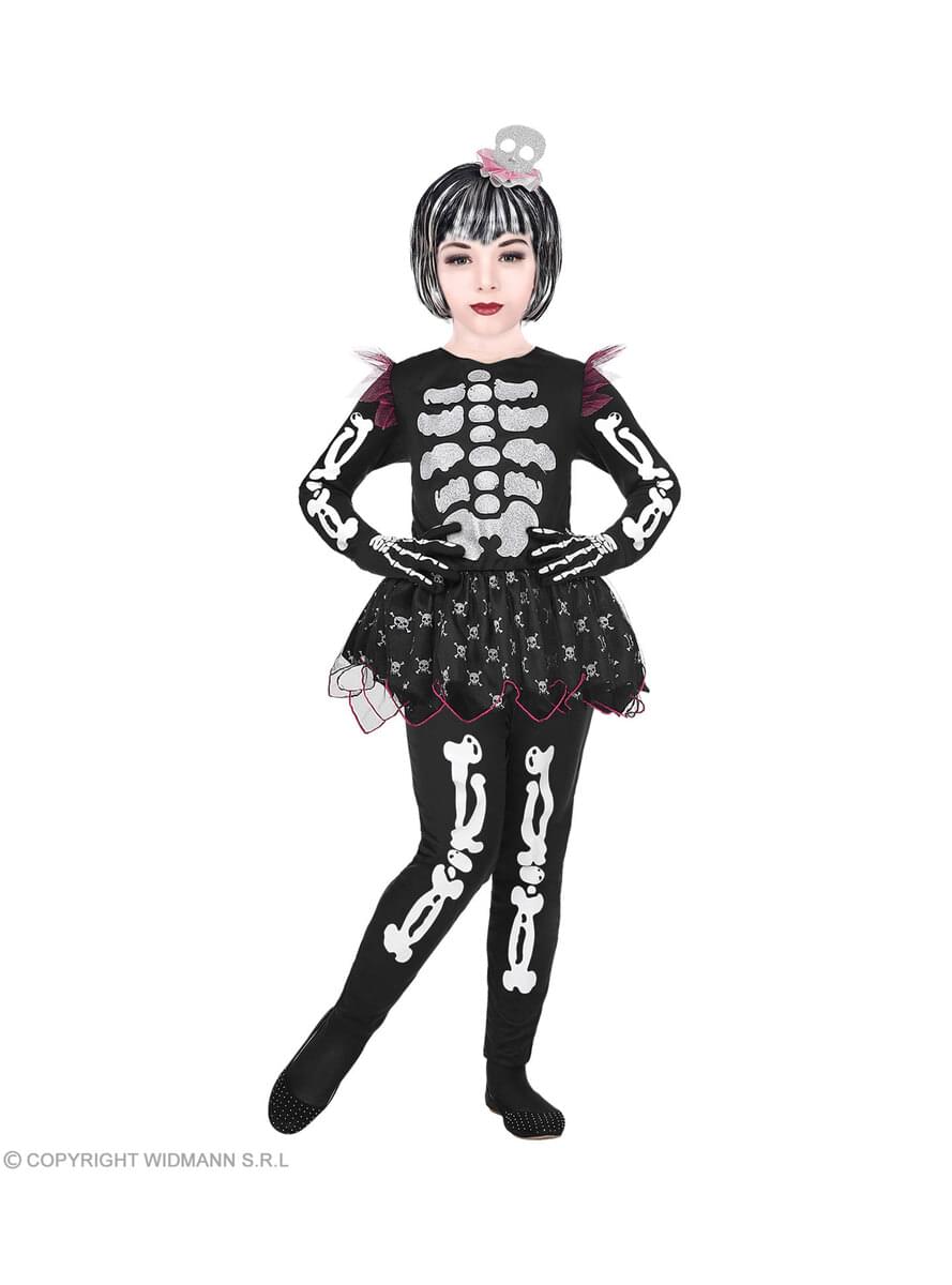 Costum de schelet jucăuș pentru fată
