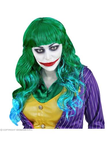 Peruca de palhaço maligno para mulher