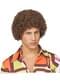 Brun 70's afro parykk til voksne