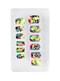 Set de 12 uñas mosaico fluorescentes auto-adhesivas