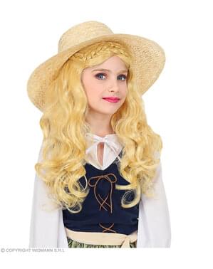 Blonde medieval lady wig for girls