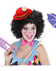 Chapéu de coco vermelho com flor