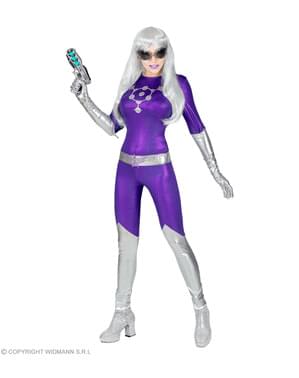 Alien Kostüm lila für Damen