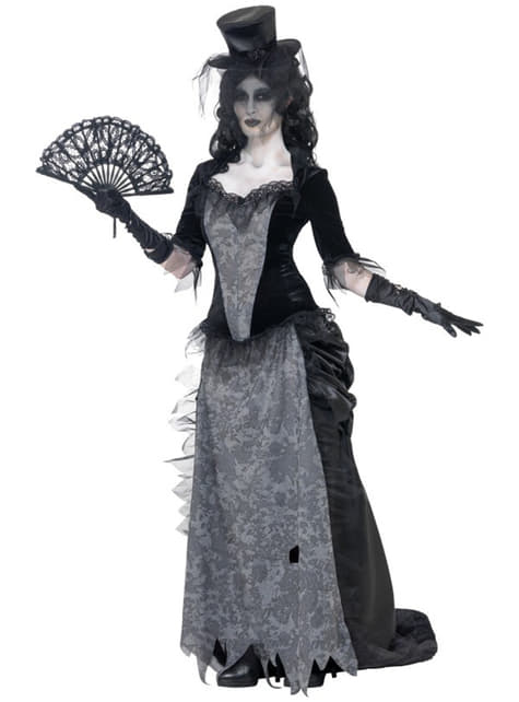 Дамски костюм на призрак на вдовица зомби