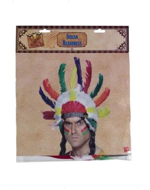 Coiffe d'indien multicolore