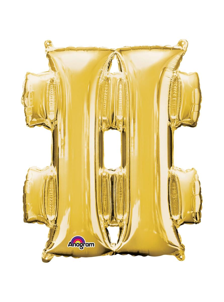 Globo hashtag dorado (40 cm)