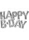 Ballong Happy B-Day silvrig